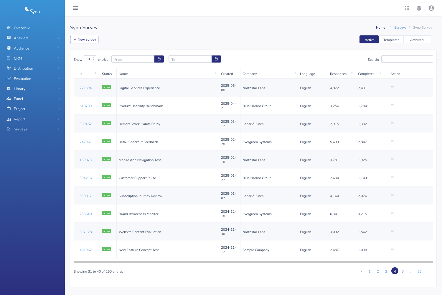 Syno Survey project overview